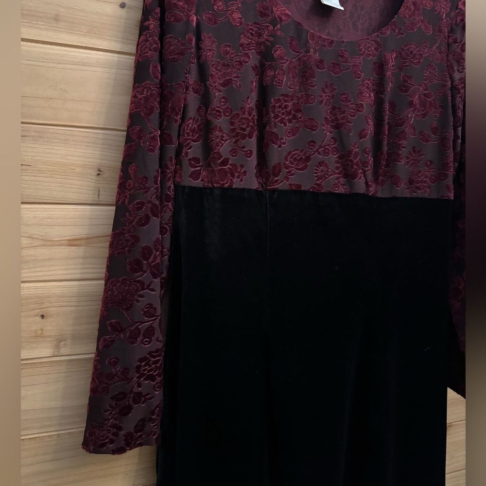 Vintage Molly Malloy Medium Floral Burnout Velvet Long Sleeve Whimsigoth Dress - Picture 4 of 12